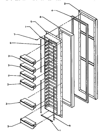 Freezer door (sg19sl/p1193701wl) (sg19sw/p1193701ww)