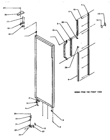 Refrigerator door hinge and trim