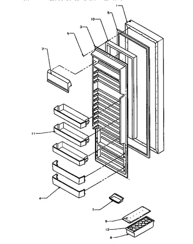 Refrigerator door (ss21sl/p1193801wl) (ss21sw/p1193801ww)