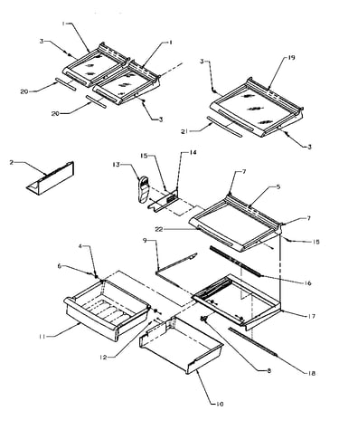 Shelving & drawers (refrigerator)