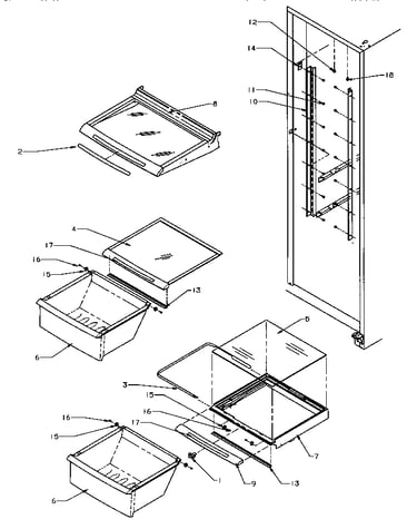Shelving & drawers (ref)