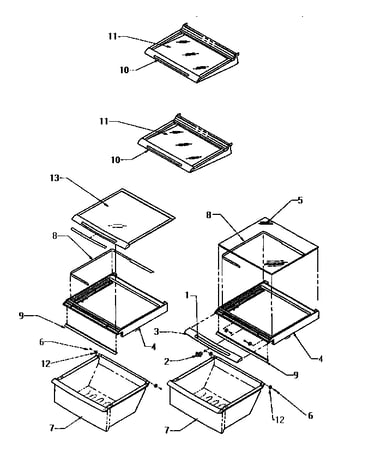 Shelving & drawers (ref)