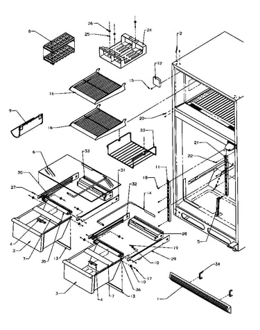 Cabinet shelving (tr22s4e/p1196201we) (tr22s4l/p1196201wl) (tr22s4w/p1196201ww) (tr25s5e/p1196401we) (tr25s5l/p1196401wl) (tr25s5w/p1196401ww) (tri22s4e/p1196301we) (tri22s4l/p1196301wl) (tri22s4w/p1196301ww)