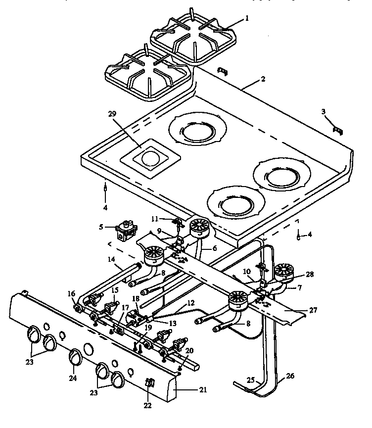 OPEN TOP BURNER ASSEMBLY