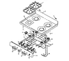 Caloric RLN345UW/P1142958NW open top burner assembly diagram