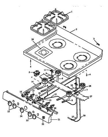 Open top burner assembly