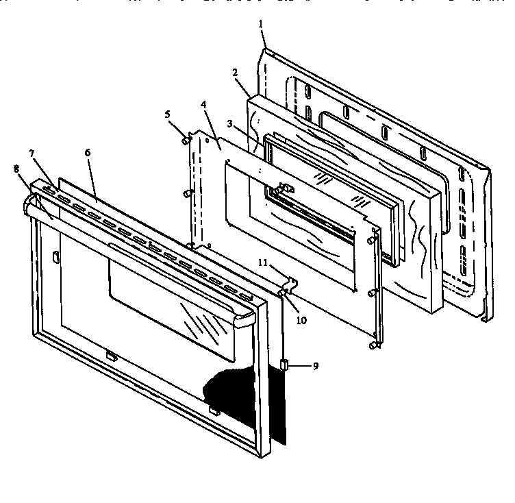 OVEN DOOR ASSEMBLY (RLN347UL/P1142959NL) (RLN347UW/P1142959NW) (RLN362UL/P1142960NL) (RLN362UW/P1142960NW)