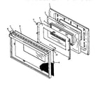 Caloric RLN362UW/P1142960NW oven door assembly (rln347ul/p1142959nl) (rln347uw/p1142959nw) (rln362ul/p1142960nl) (rln362uw/p1142960nw) diagram