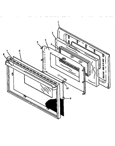 Oven door assembly (rln347ul/p1142959nl) (rln347uw/p1142959nw) (rln362ul/p1142960nl) (rln362uw/p1142960nw)