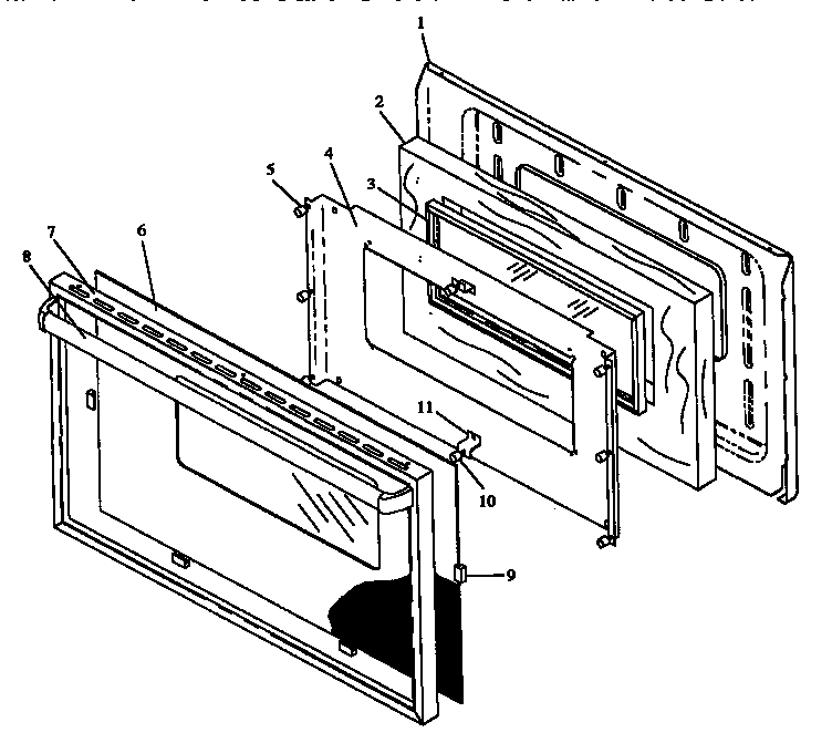 OVEN DOOR ASSEMBLY (RLN367UL/P1142961NL) (RLN367UW/P1142961NW) (RLN370UL/P1143110NL) (RLN370UW/P1143110NW) (RLN380UK/P1143111NK) (RLN380UL/P1143111NL) (RLN380UW/P1143111NW) (RLN380UWW/P1143111NWW) (RLN381UL/P1142962NL) (RLN381UL/P1143129NL) (RLN381UW/P114