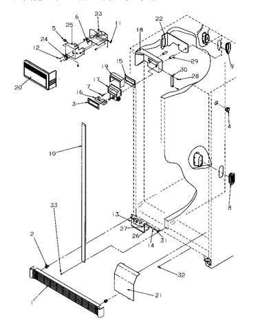Controls and cabinet (ref/frz)