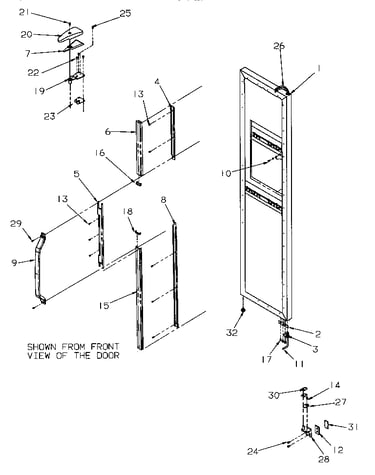 Freezer door hinge & trim
