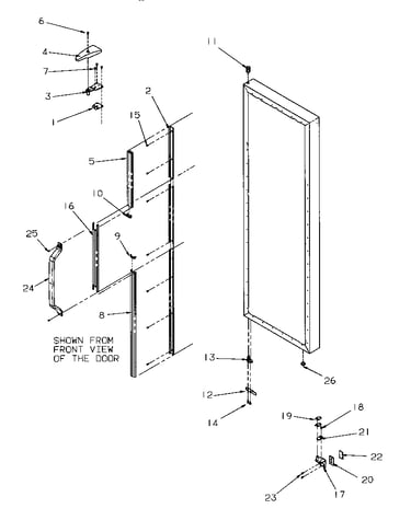 Door hinge and trim (ref)