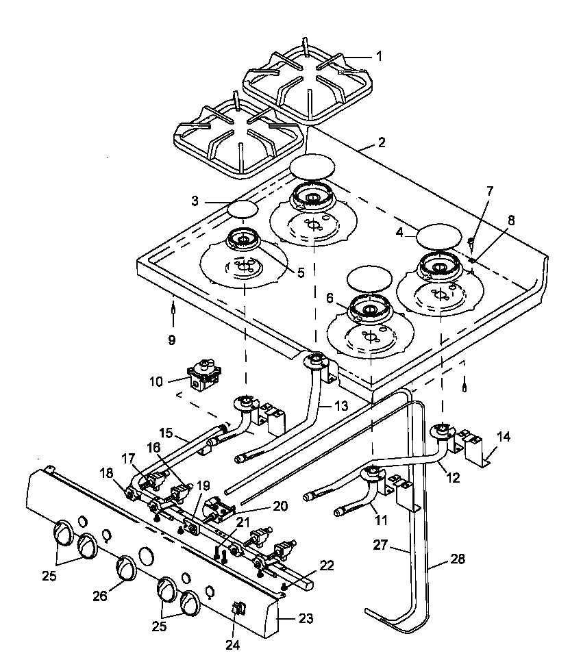 Sealed top burner assembly (snk26fs0/p1142990n) (snk26fs5/p1142990n)