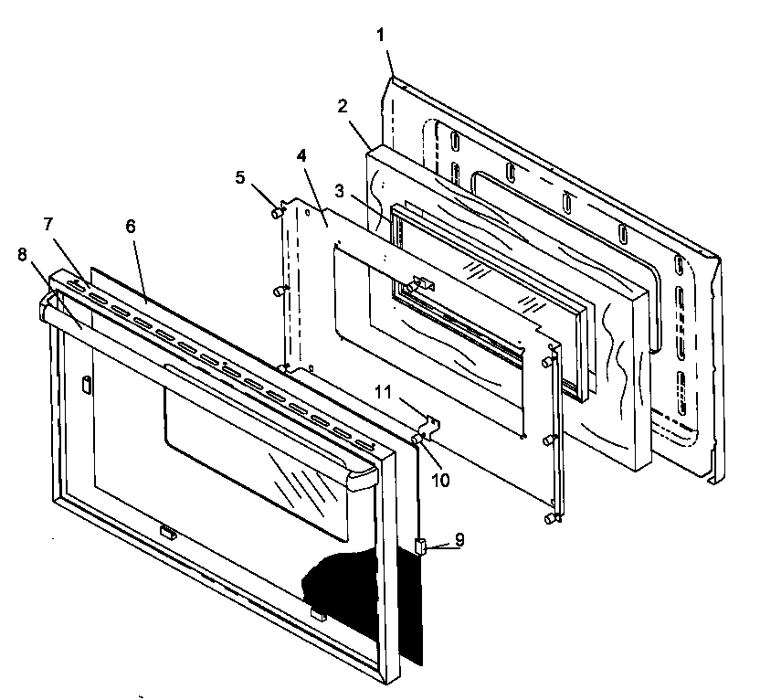 GLASS WINDOW OVEN DOOR ASSEMBLY (SNK26CB0/P1142989N) (SNK26CB5/P1142989N) (SNK26FS0/P1142990N) (SNK26FS5/P1142990N) (SNP26CB0/P1142992N) (SNP26CB5/P1142992N)