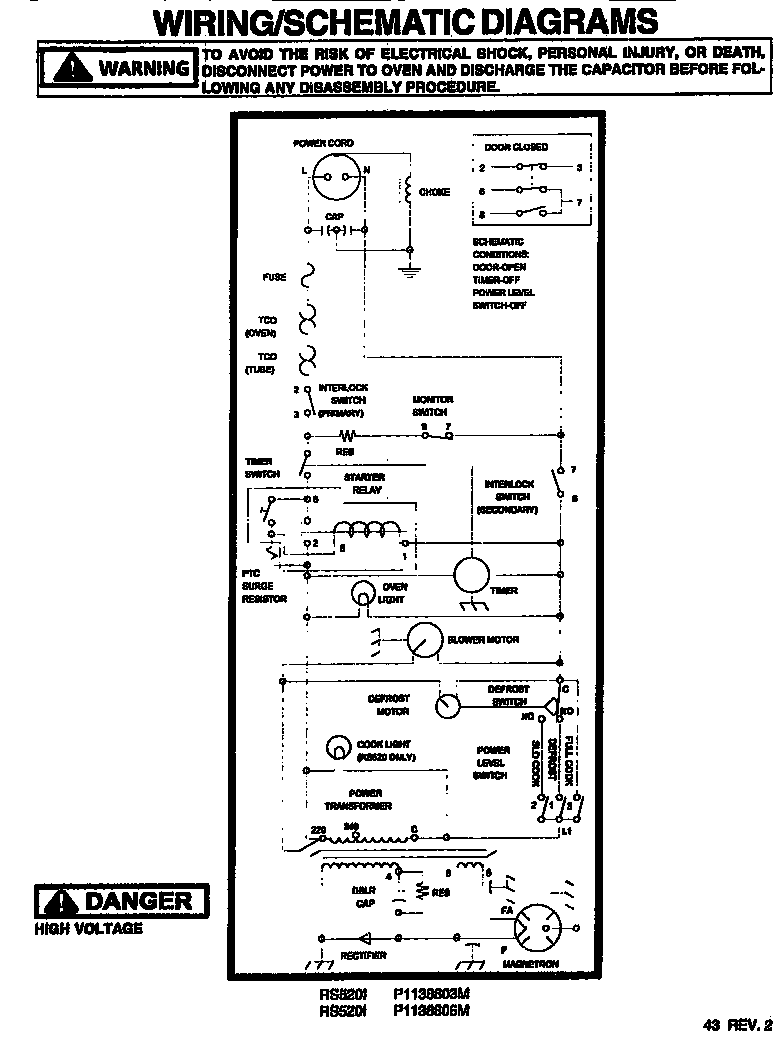 Wiring/schematic diagram (rs520i/p1138803m) (rs520i/p1138806m)