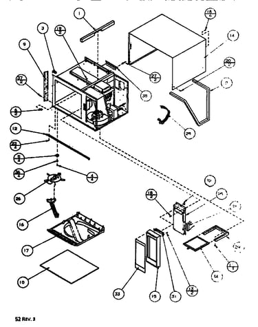 Cabinet and front parts