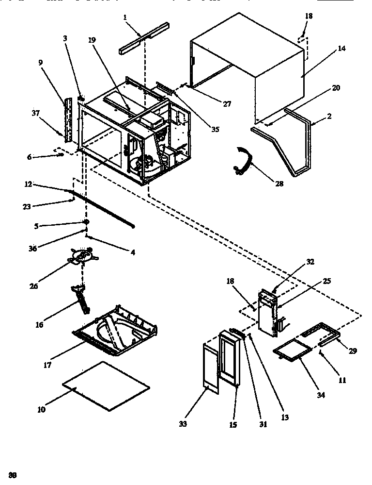 Cabinet and front parts