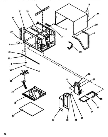 Cabinet and front parts