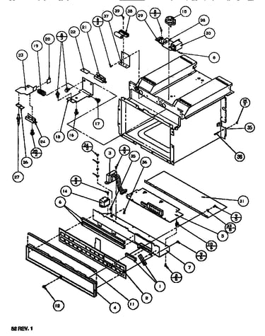 Cabinet and front parts