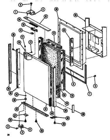 Upper freezer door assembly
