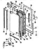 Lower freezer door assembly