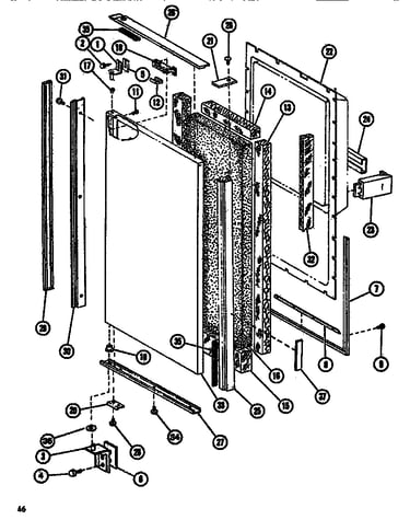Lower freezer door assembly