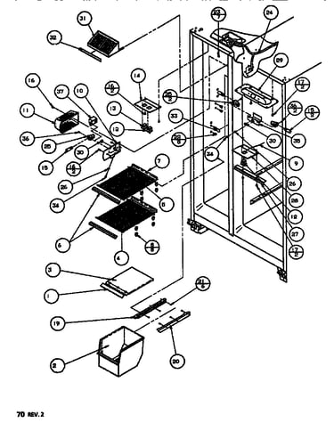 Freezer shelving & ref light