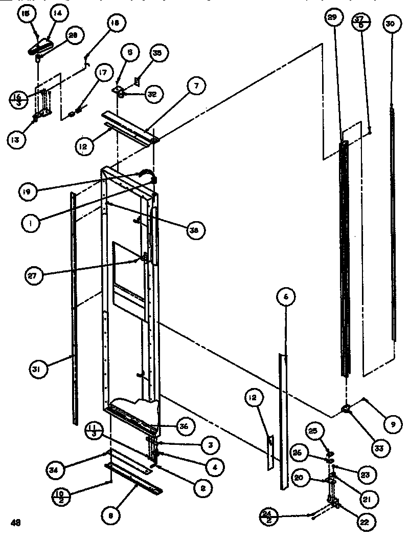 Door/hinge/trim freezer