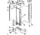 Amana SBDT520J-P7845303W door/hinge/trim refrigerator diagram