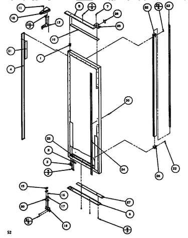 Door/hinge/trim refrigerator