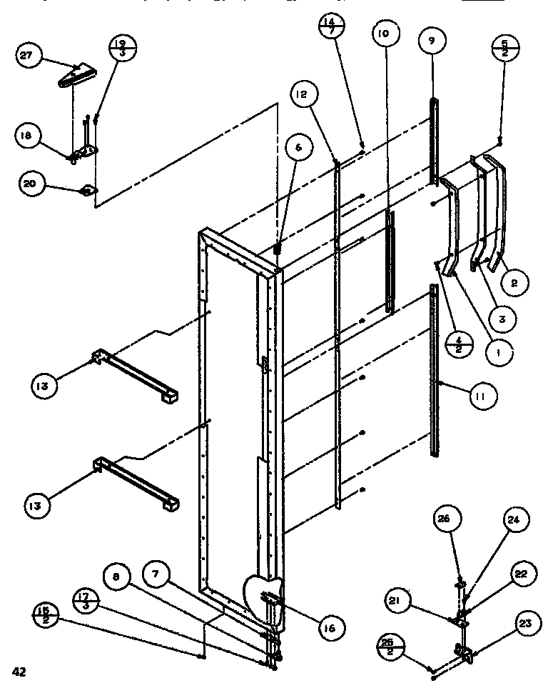 Door/hinge/trim freezer