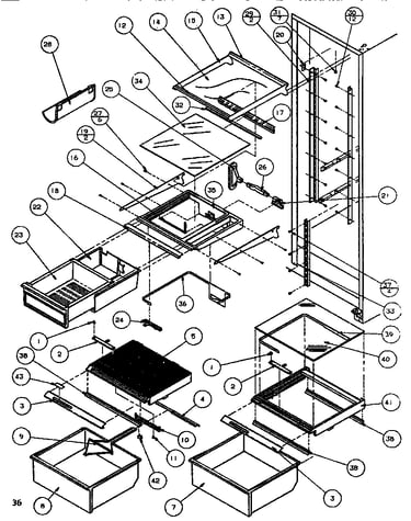 Shelving & drawers (ref)