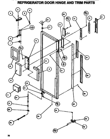 Door/hinge/trim refrigerator