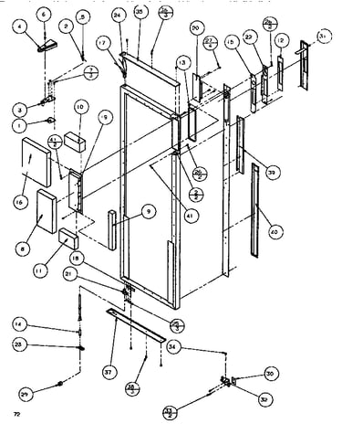 Door/hinge/trim refrigerator