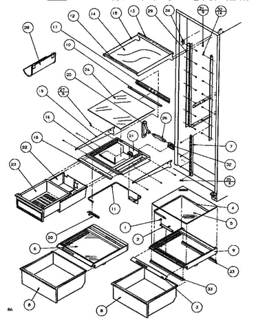Shelving & drawers (ref)