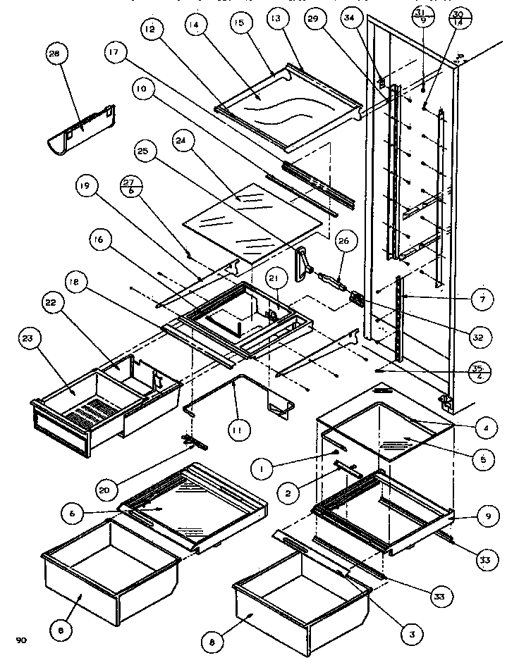Shelving & drawers (ref)