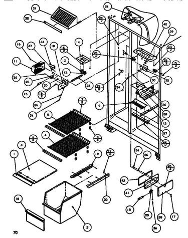 Freezer shelving & ref light