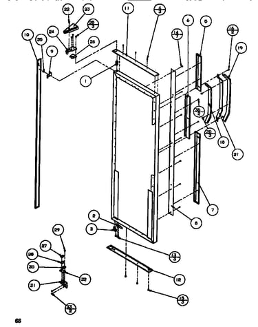 Door/hinge/trim refrigerator