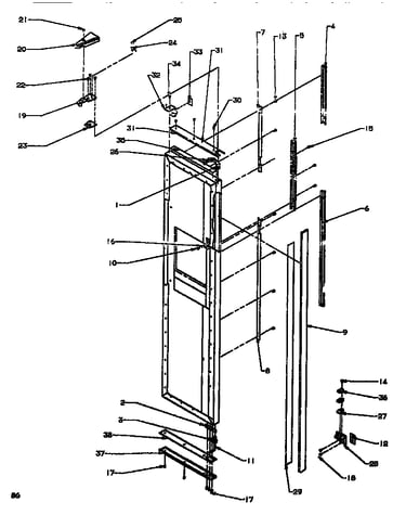 Door/hinge/trim freezer