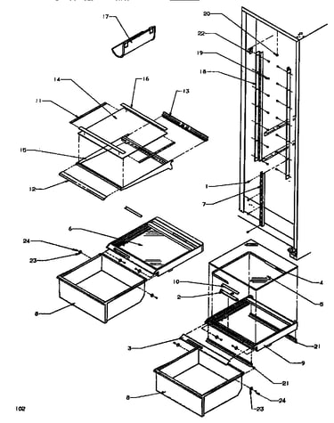Shelving & drawers (ref)
