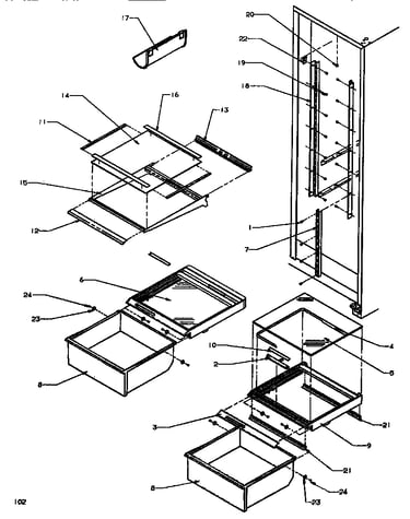 Shelving & drawers (ref)