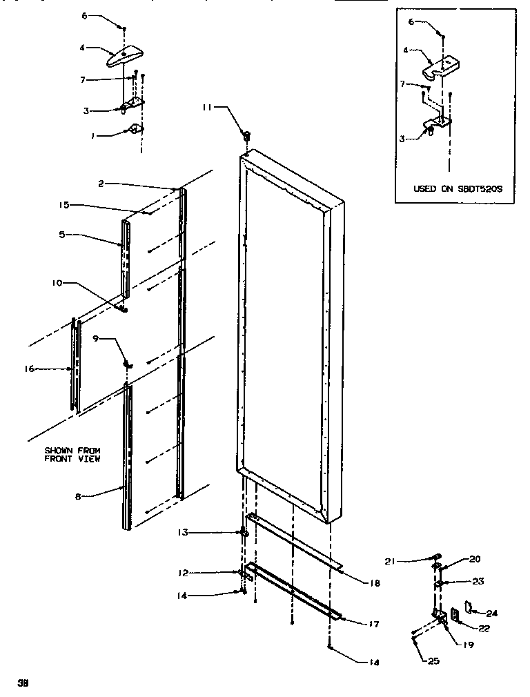 Door/hinge/trim refrigerator