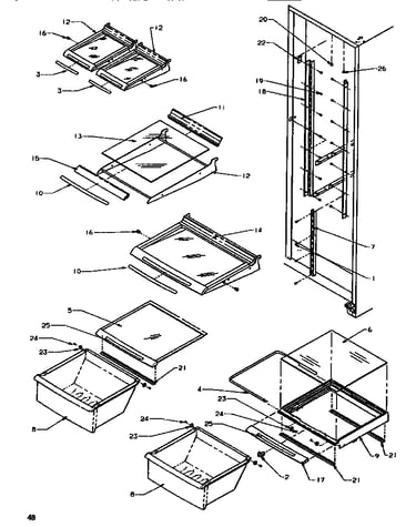 Shelving & drawers (ref)