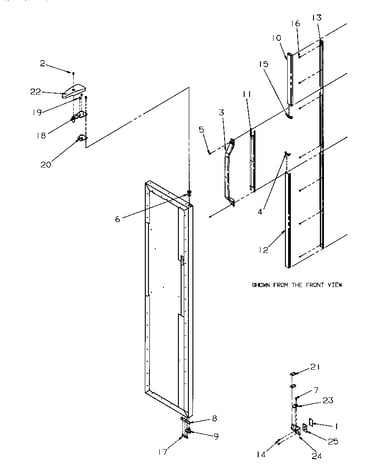 Freezer door hinge and trim