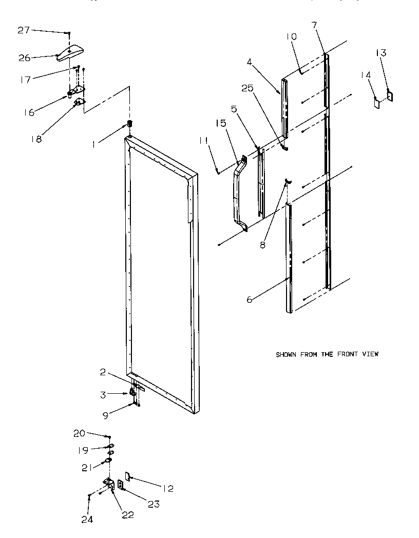 REFRIGERATOR DOOR HINGE AND TRIM