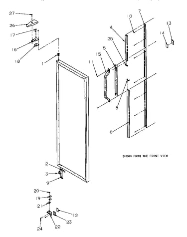 Refrigerator door hinge and trim