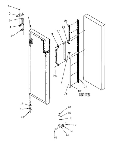 Refrigerator door hinge and trim