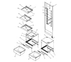 Amana SGD521SBL-P1197101WL refrigerator shelving and drawers diagram