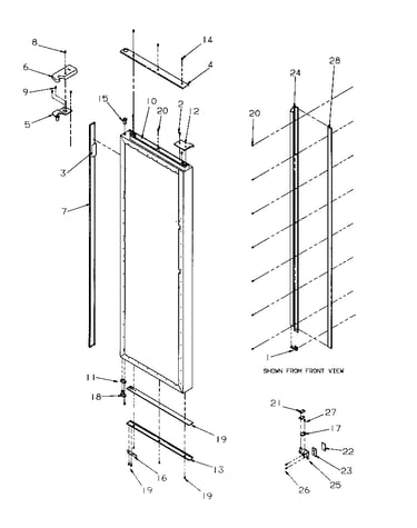 Refrigerator door hinge and trim parts